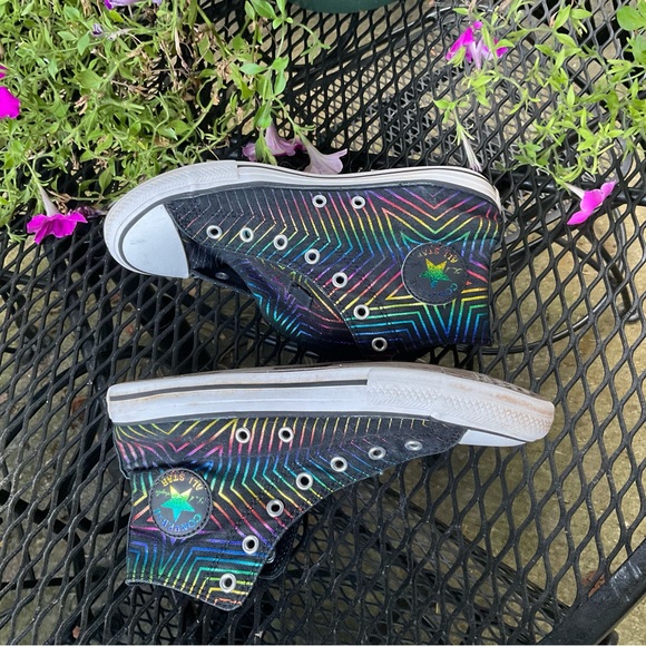 Classic Converse Cool Multicolor Iridescent All Star High Top Sneaker! - Picture 10 of 15